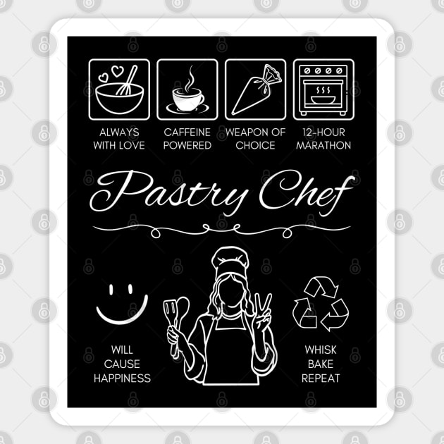 Pastry Chef Funny Baking T-Shirt Chalkboard Style Magnet by TuncGK